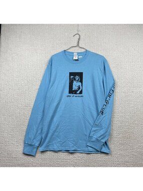 NOAH NY X Sniffing Glue Blue Long sleeve Graphic Tee Grunge Cyber Y2K Men Sz M
